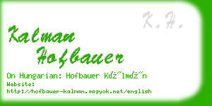 kalman hofbauer business card